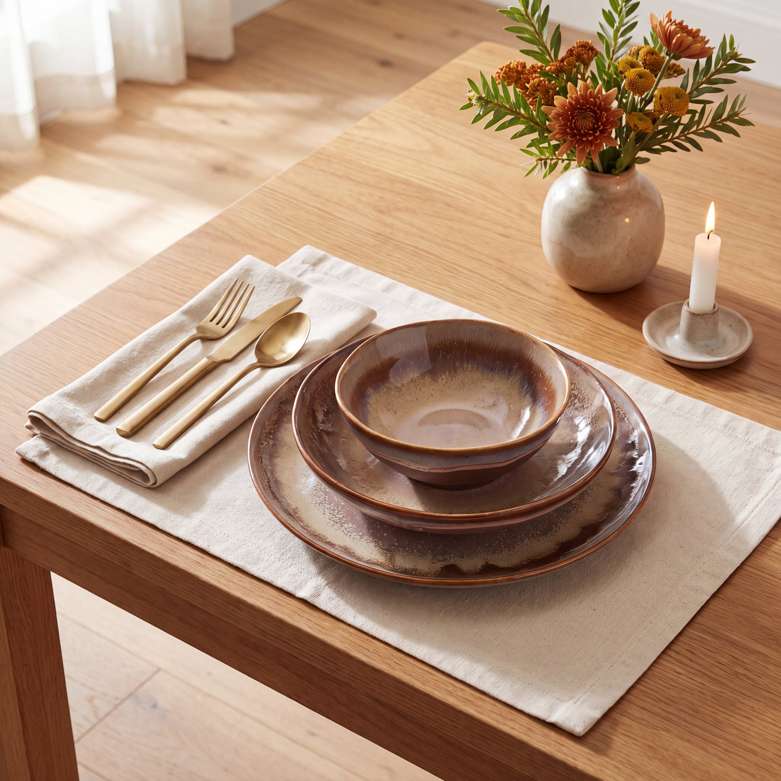 Stoneware Dinnerware Set - Service for 4