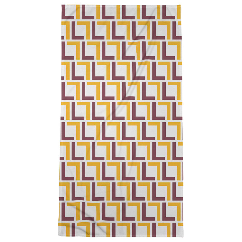 Bath Towel, White/Burgundy/Gold