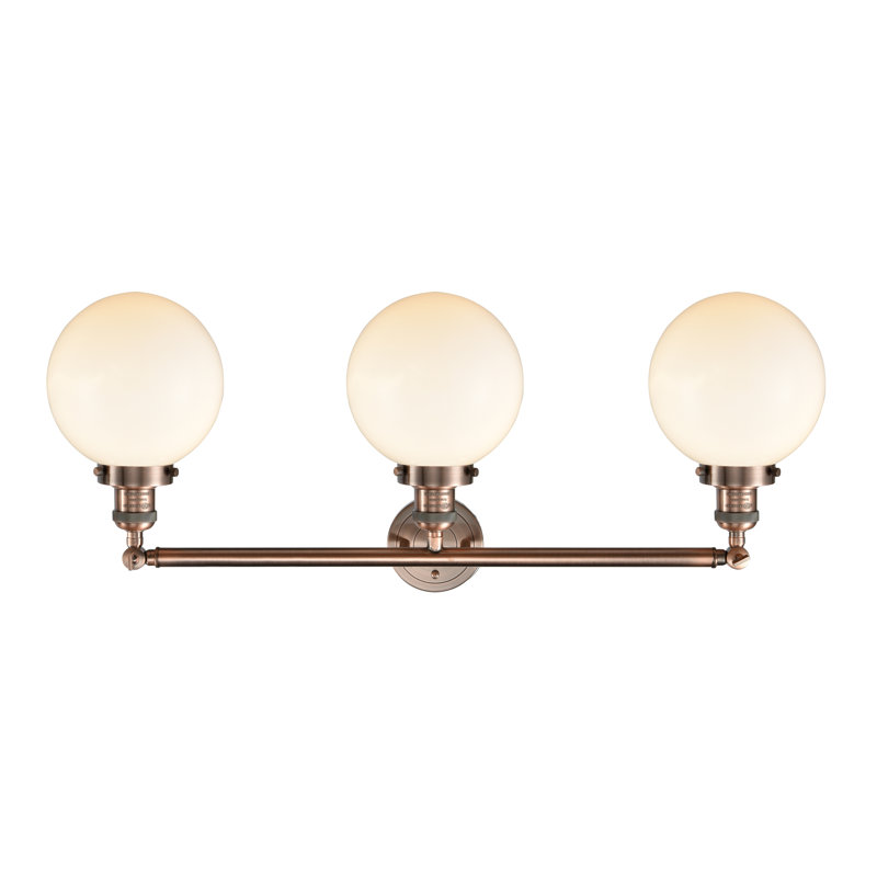 Lorri 3 - Light Vanity Light, Matte White, Incandescent, Antique Copper