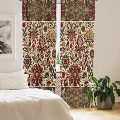 Paire de rideaux 2 rubans ardoise East Urban Home