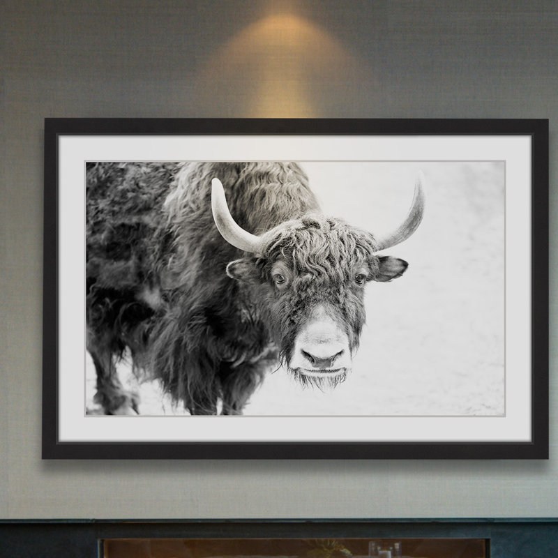 «Buffalo Vers l'avant», reproduction d'art encadrée sur papier, H 12 po x l 18 po x P 1,5 po, Cadre noir