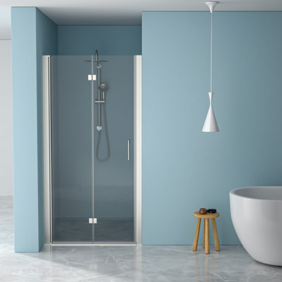 32"W X 72"H Shower Door In Brushed Nickel - Build Materials, Water-Repellent Finish, Bathroom Accessory Build, Modern