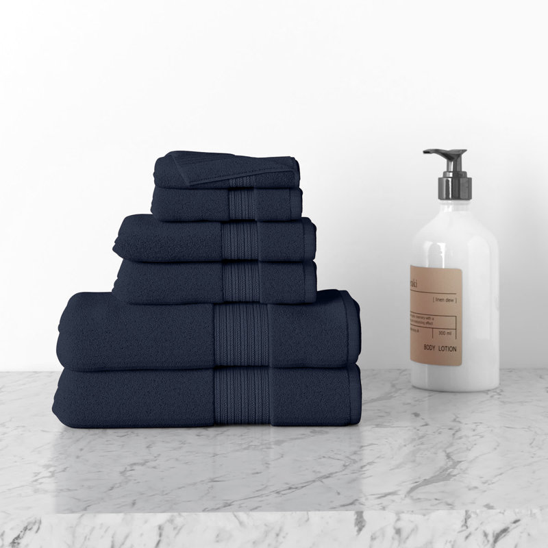Leone 100% Cotton Plush Mulit-Size Set, Navy