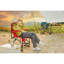 Chaise berçante d'extérieur pliable avec accoudoirs solides, porte-gobelet et dossier confortable