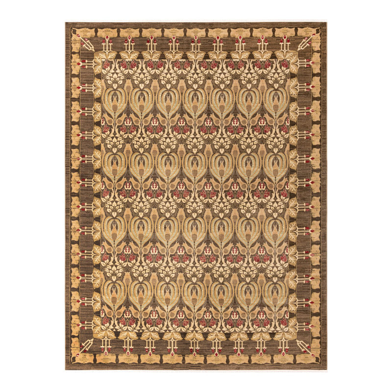 Moore Ikat Brown Area Rug, Rectangle 10' x 13'1"