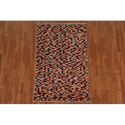 Tapis à carreaux en laine Gabbeh 3 x 5
