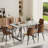 Rectangular Wood Top Double Pedestal Dining Set-435677314-435677324