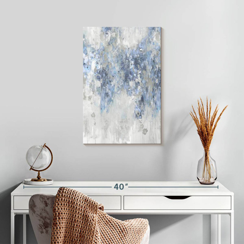 Avery Cascade Blue With Silver, 24" H x 16" W