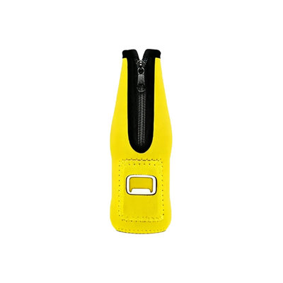 Manchon de refroidisseur de bouteille d'eau en néoprène pour bouteille de bière avec ouvre-bouteille intégré avec fermeture à glissière et couvercle pour bouteilles de bière standard de 330 ml