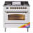 ILVE Nostalgie II Series 36 inch Dual Fuel Range with 6 Burners, Griddle (Glass Door)-124968149-98168259