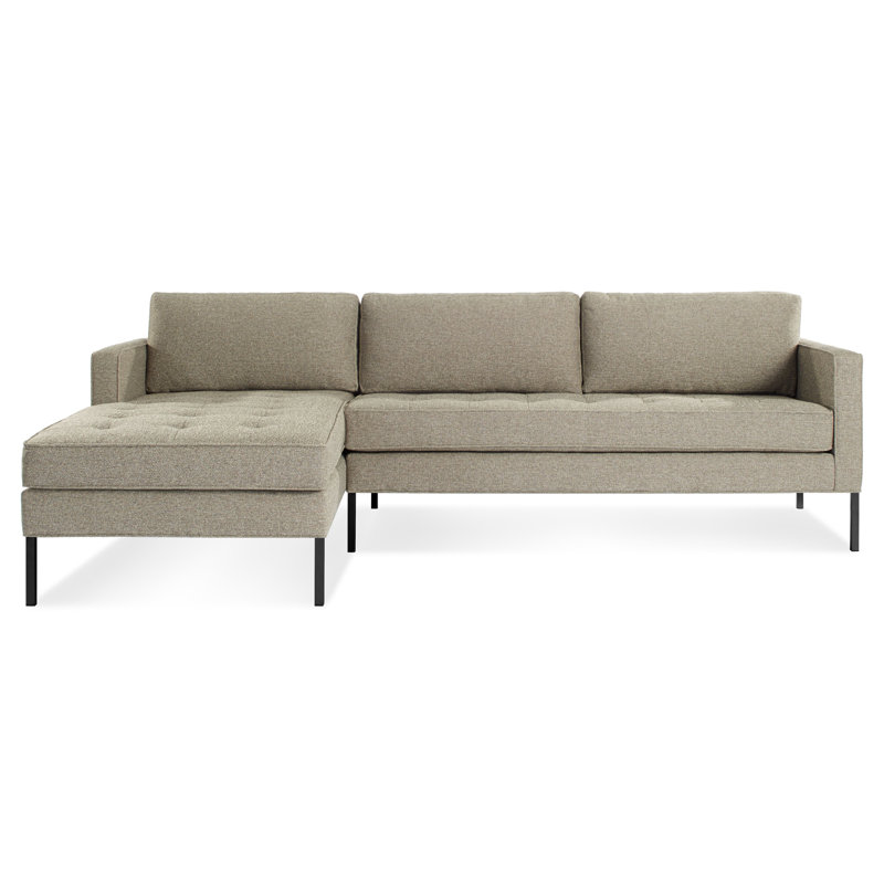 Paramount Chaise Sectional, Sanford Ceramic Crossweave, Black, Left Hand Facing