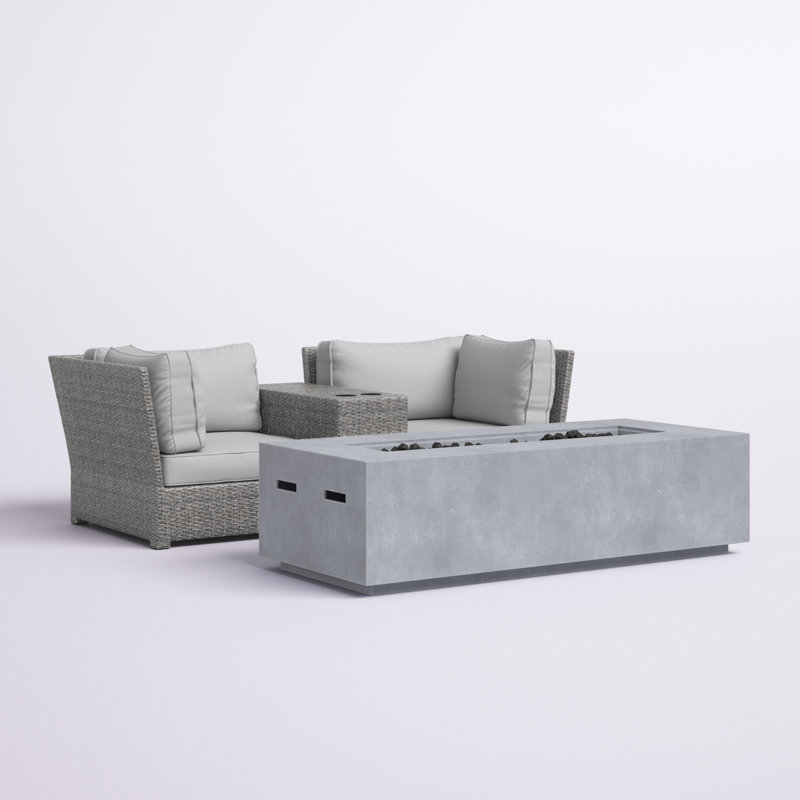 Athelene Rattan Wicker Fully Assembled 2 - Person Seating Group with Cushions