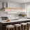 12 lumières modernes pour îlot de cuisine rectangulaire en cristal doré de 40 po