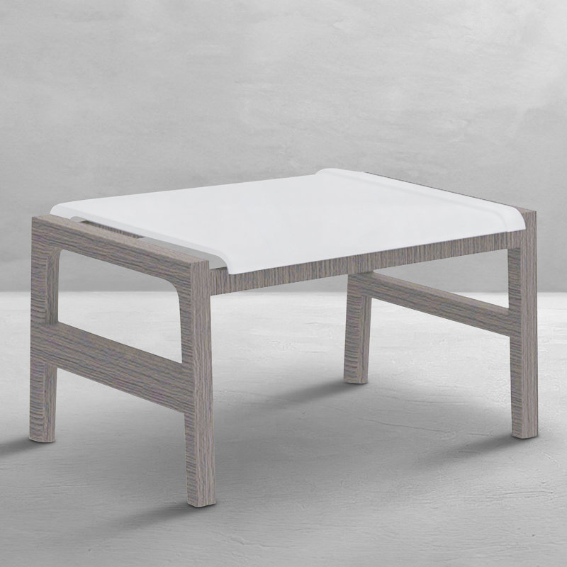 Seashore Outdoor Ottoman, Slate Gray
