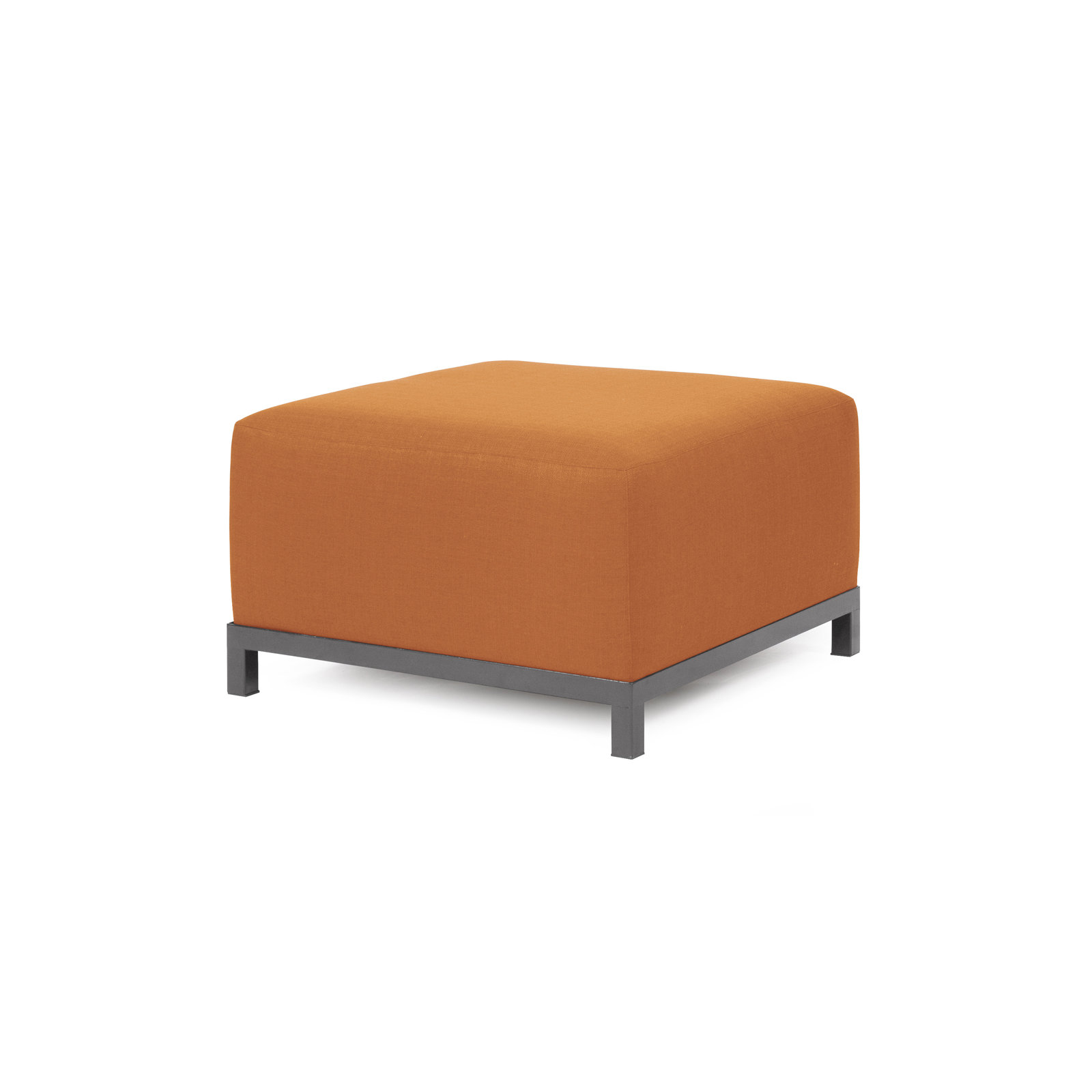 Olen Box Cushion Ottoman Slipcover, Orange Sunbrella