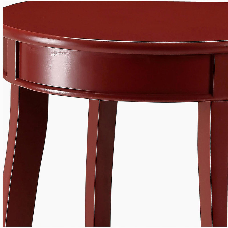 Table d'appoint ronde rouge avec tablette inférieure, Red