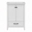 Meuble-lavabo 24 po avec lavabo, meuble-lavabo avec tiroir et portes, bois massif et panneau de fibres à densité moyenne 24 po