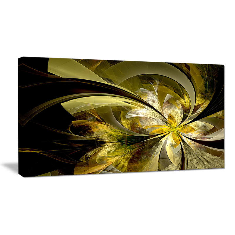 «Bright Golden Fractal Flower Design», impression sur toile tendue, H 20 po x l 40 po x P 1po