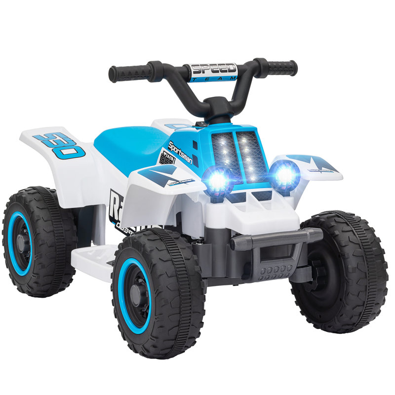 Quad pour enfants 6V, véhicule électrique à 4 roues avec phares, blanc, Blanc