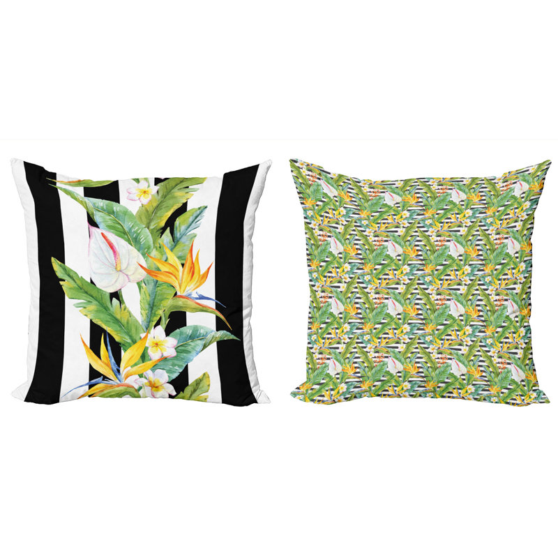 Indoor / Outdoor Green Mustard Square Throw Cushion Cover