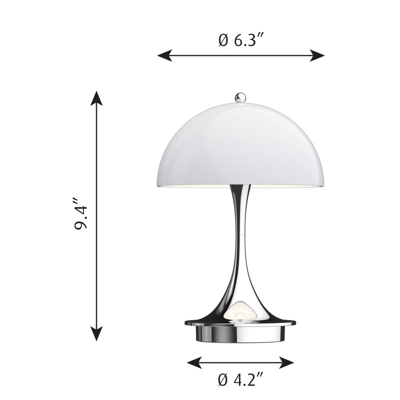 Panthella 160 Portable, White, Chrome, 2.5W