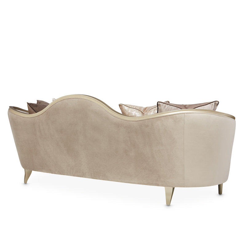Villa Cherie 101'' Recessed Arm Sofa, Porcini Velvet