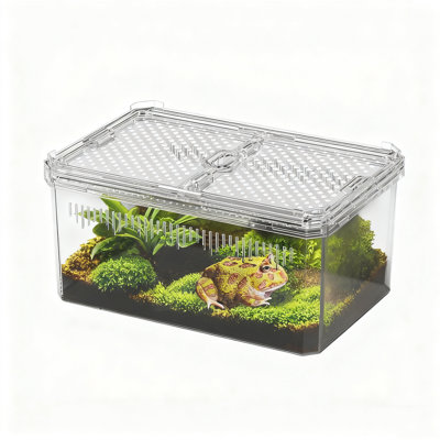 Acrylic Jumping Spider Enclosure - Ventilated Insect Terrarium Habitat For Spiders, Mantises, Tarantulas & Frogs