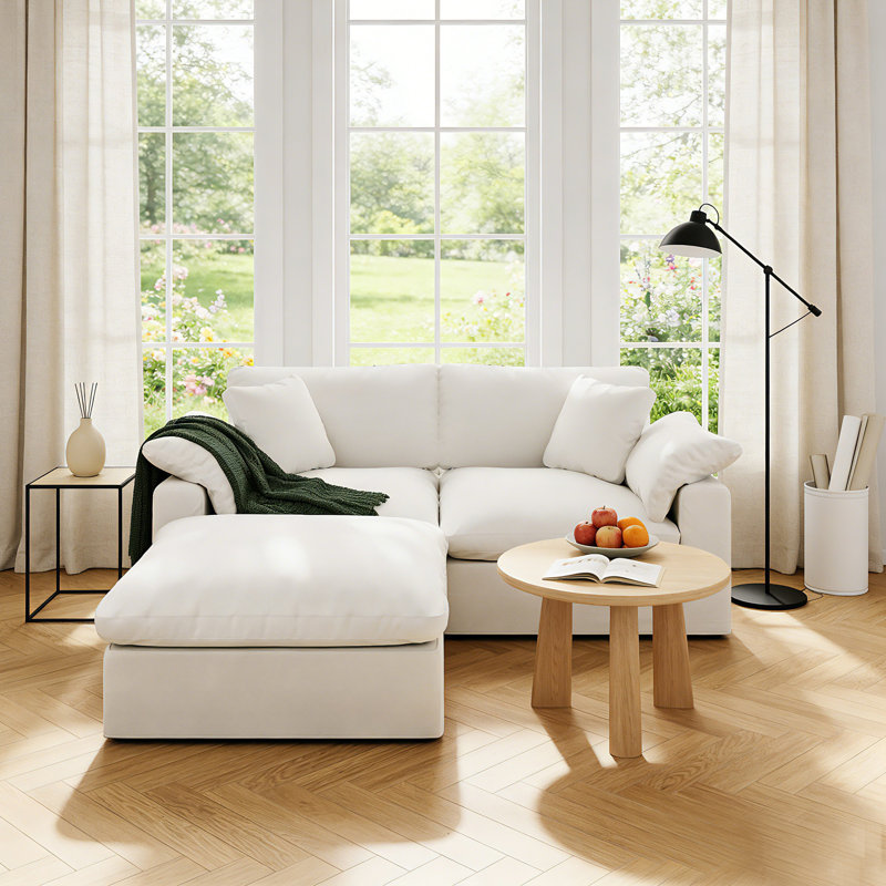 Canapé-lit modulaire Rawls, Blanc, H 25,2 po x l 78,6 po x P 71,5 po, 3