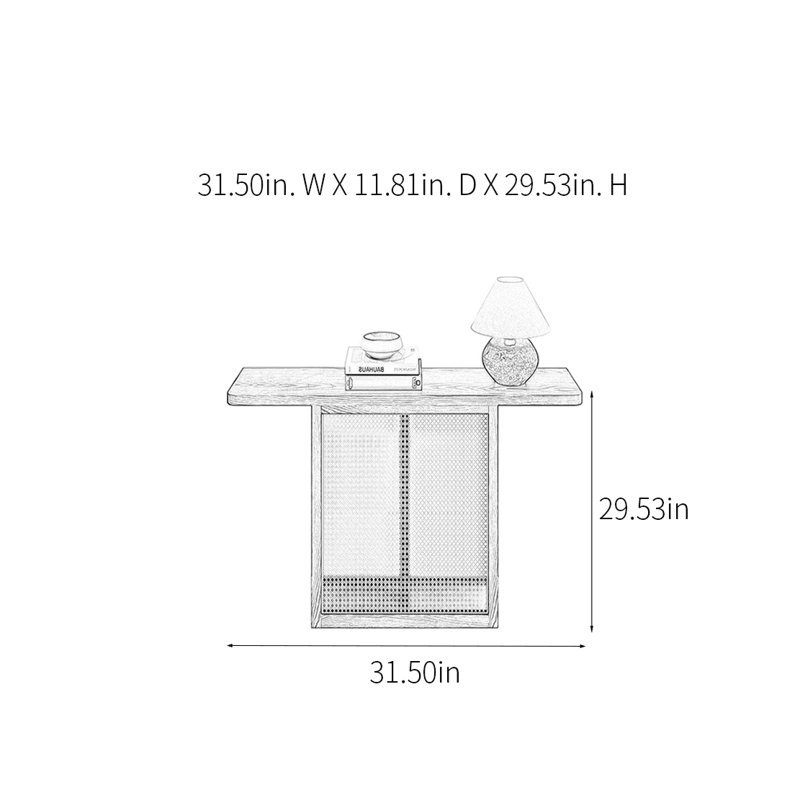 Console Modern Minimalist, H 29,53 po x l 31,5 po x P 11,81 po