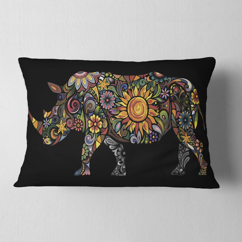 Coussin lombaire rhinoceros animal joyeuse
