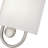 1 Light Brushed Nickel ADA Sconce With Hand Crafted Off-White Fabric Shade-2022549229