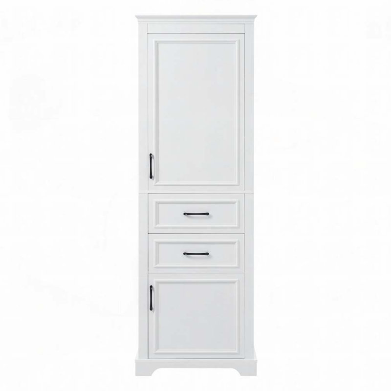 Armoire de salle de bain avec 2 portes à charnières et tiroirs