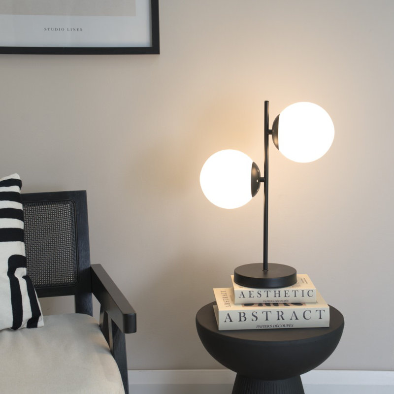 Airina Metal Table Lamp, Yes, Black
