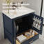 Meuble-lavabo bleu 24 po avec tiroir inférieur