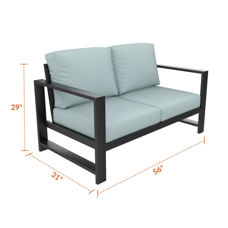 Causeuse d'extérieur Oltjana avec coussins Sunbrella®, Rosée du bonheur