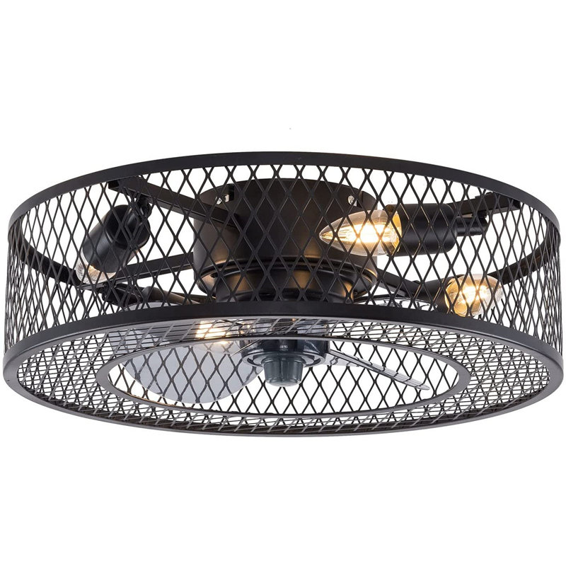 Hallas 18'' Flush Mount Ceiling Fan with Light Kit