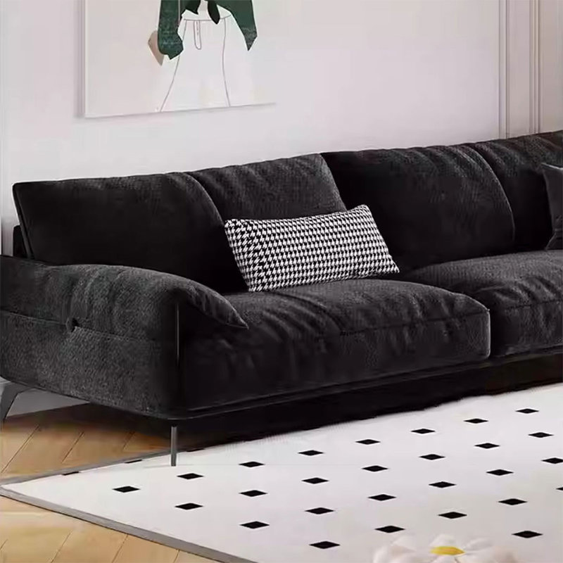 Canapé modulaire 110,24 "en chenille noire, 34.65"H*110.24"L*38.58"W
