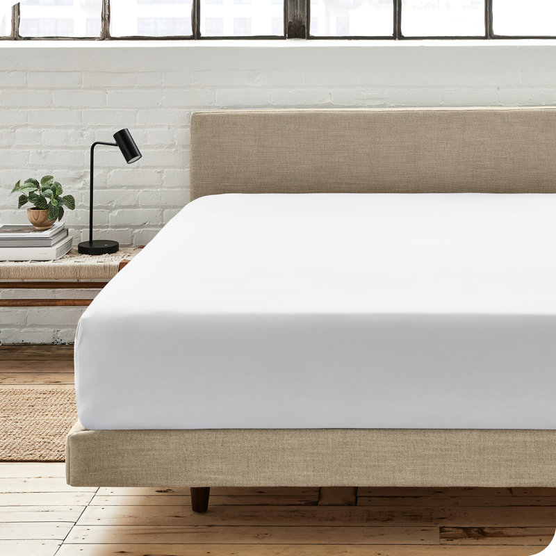 Organic Cotton Twin White Percale Fitted Sheet Set
