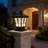 17.3"H Black Solar Powered Integrated Outdoor Pier Mount Light