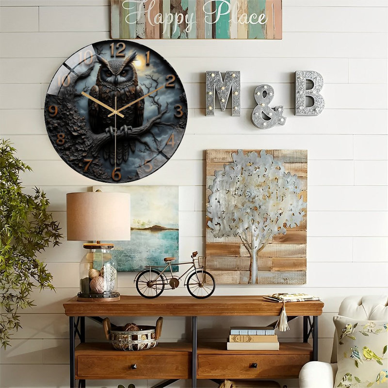 Horloge murale hibou