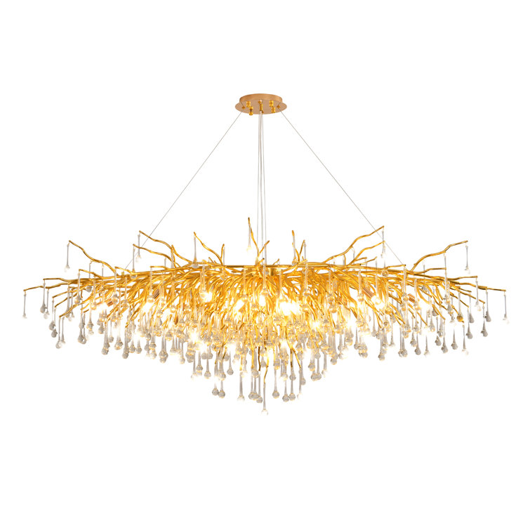 Akari Tree Branch Teardrop Chandelier Lighting, L48"