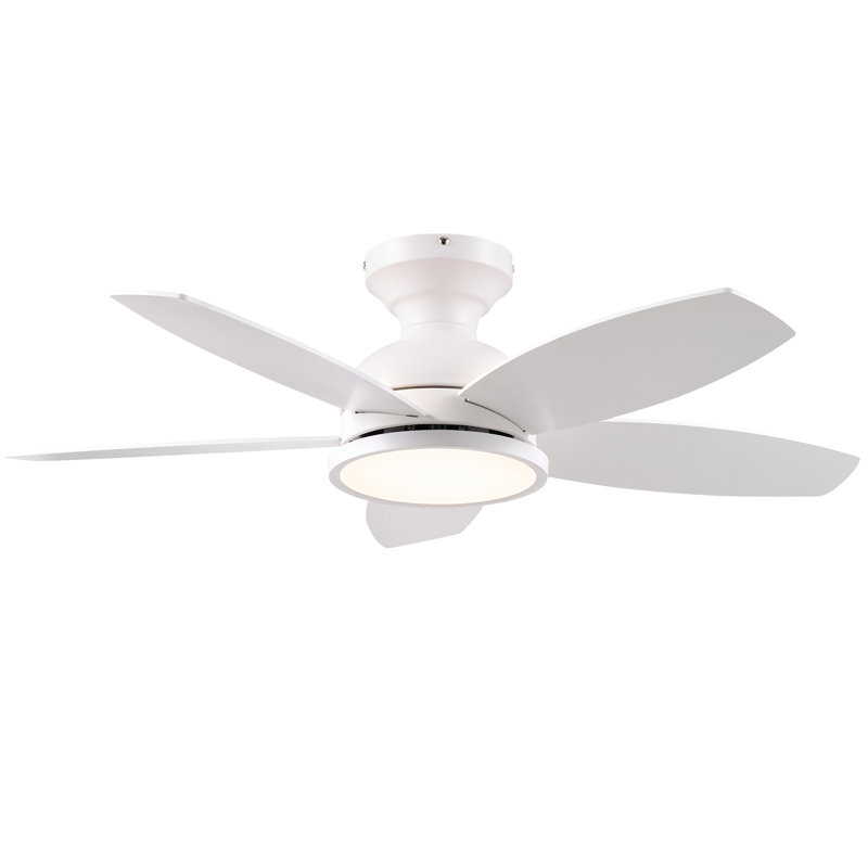 Ventilateur de plafond encastré moderne 36 "avec lumières DEL et télécommande, Blanc