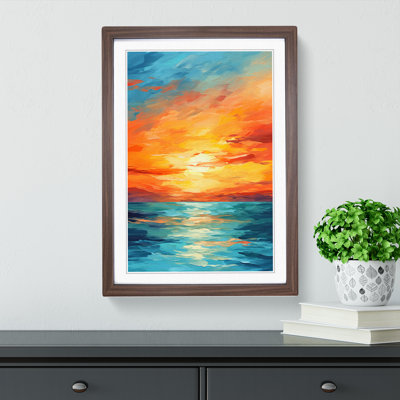 Sunset Abstract - Single Picture Frame Print on Wood