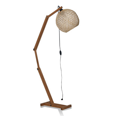 Lampe arquée en bois massif Elliee