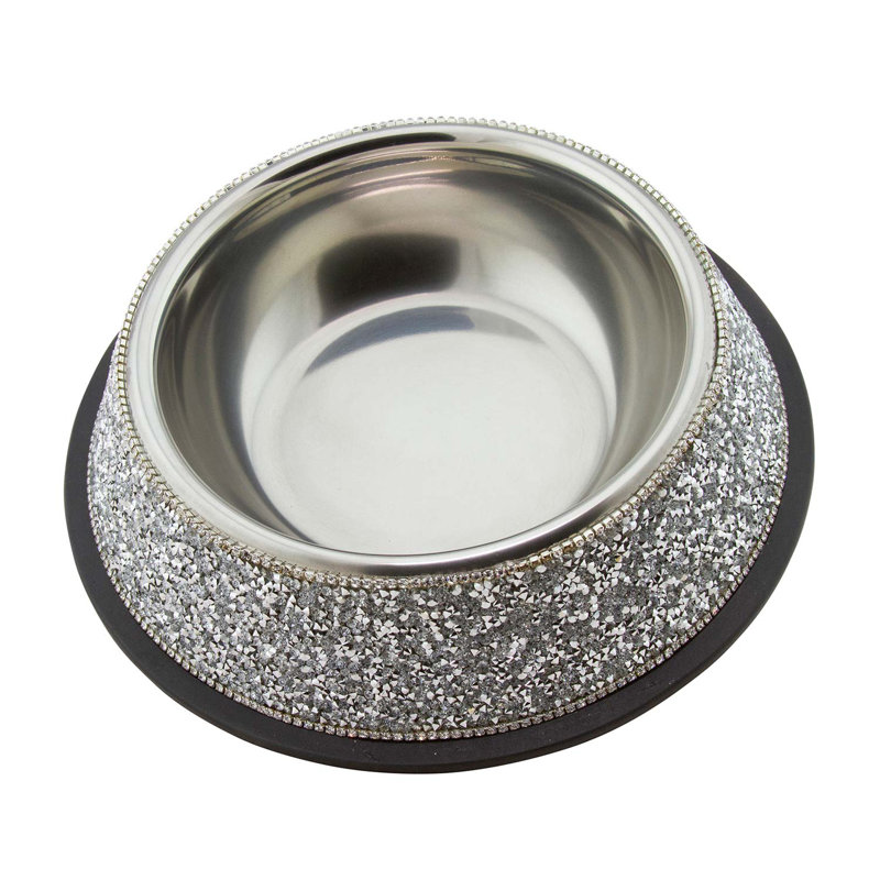 Bol lumineux pour animaux Sparkles Home | Acier inoxydable | Facile à nettoyer | 3 tailles, Moyen (36 oz liquide)