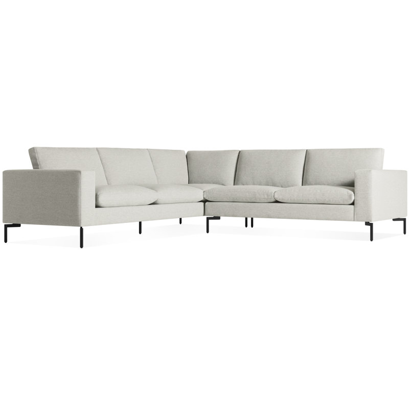 New Standard Sectional, Maharam Mode/Clavicle 100% Polyester, Black, Left Hand Facing