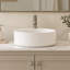 Lavabo-vasque rond en céramique blanche de 31,5 cm (12,4 po), modèle moderne à poser sur le comptoir, avec bonde de 4,4 cm (1,75 po).