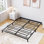 Base de lit plateforme en métal robuste, cadre de lit silencieux avec rangement sous le lit et support de lattes en acier, aucun sommier requis