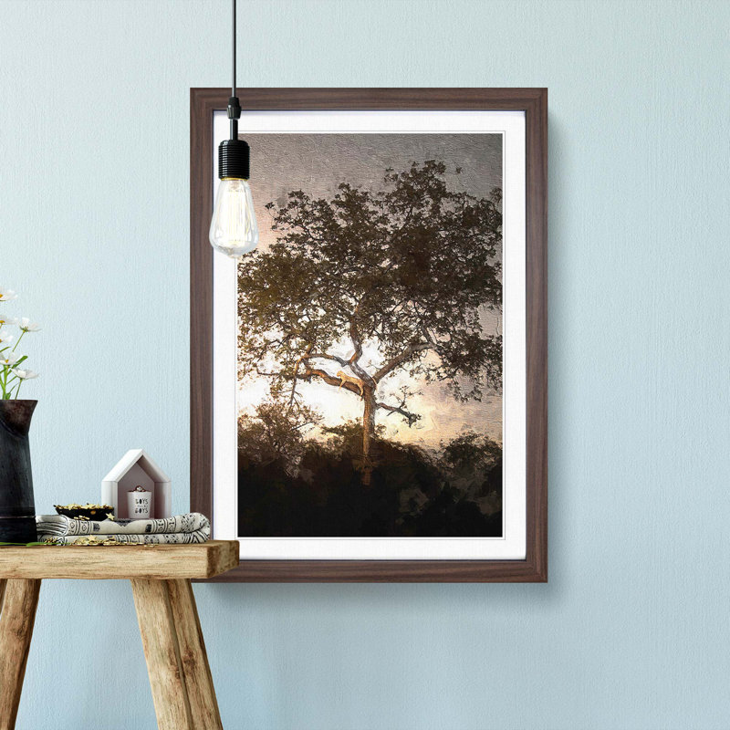 Leopard Siesta - Picture Frame Painting Print, Walnut Framed, 36cm H x 27cm W x 2cm D