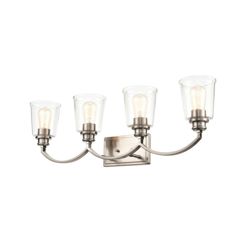 Gassville 4-Light Dimmable Bathroom Vanity Light, Brushed Nickel